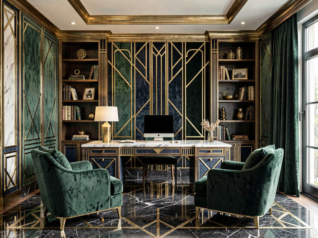 Art Deco home office — room view