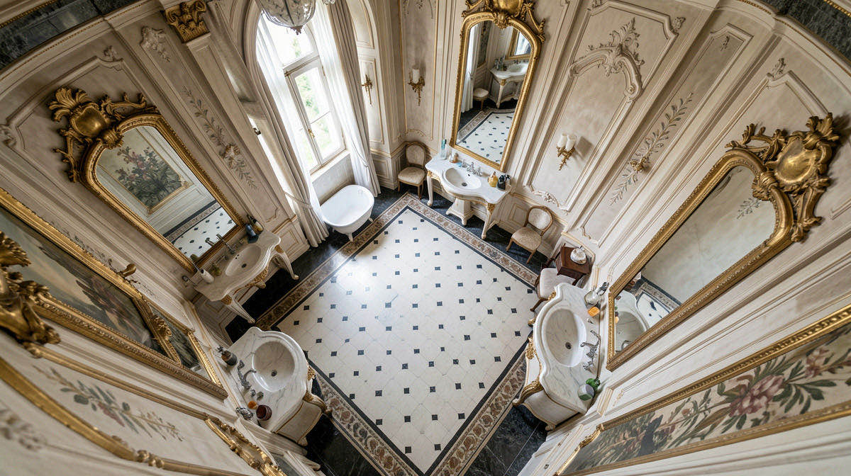 Baroque bathroom — overhead