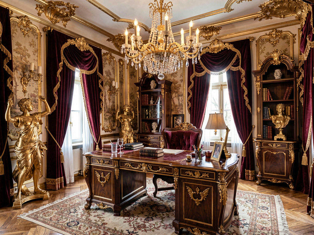 Baroque home office — room view