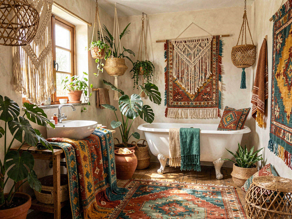 Boho bathroom — room view