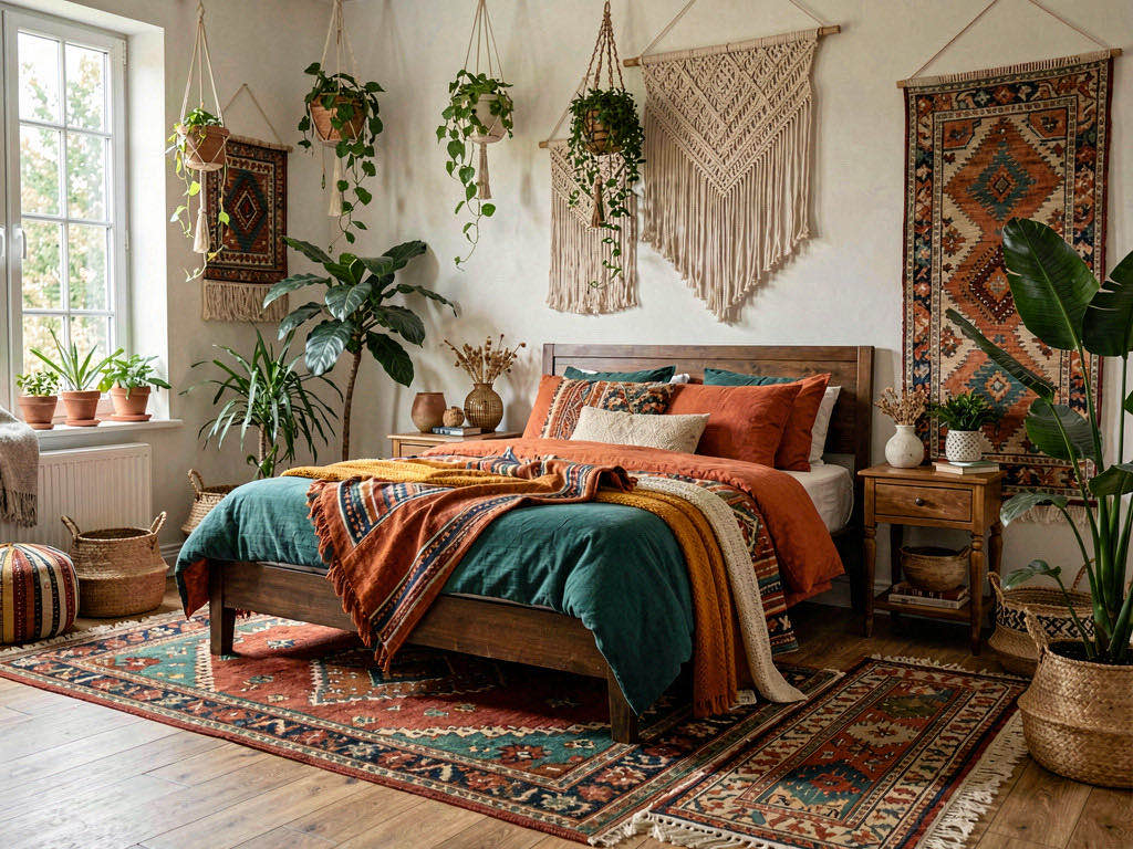 Boho bedroom — room view