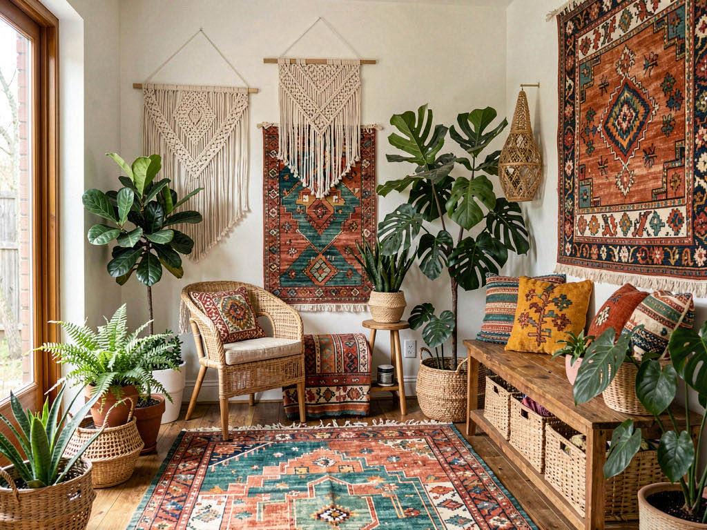 Boho entryway — room view