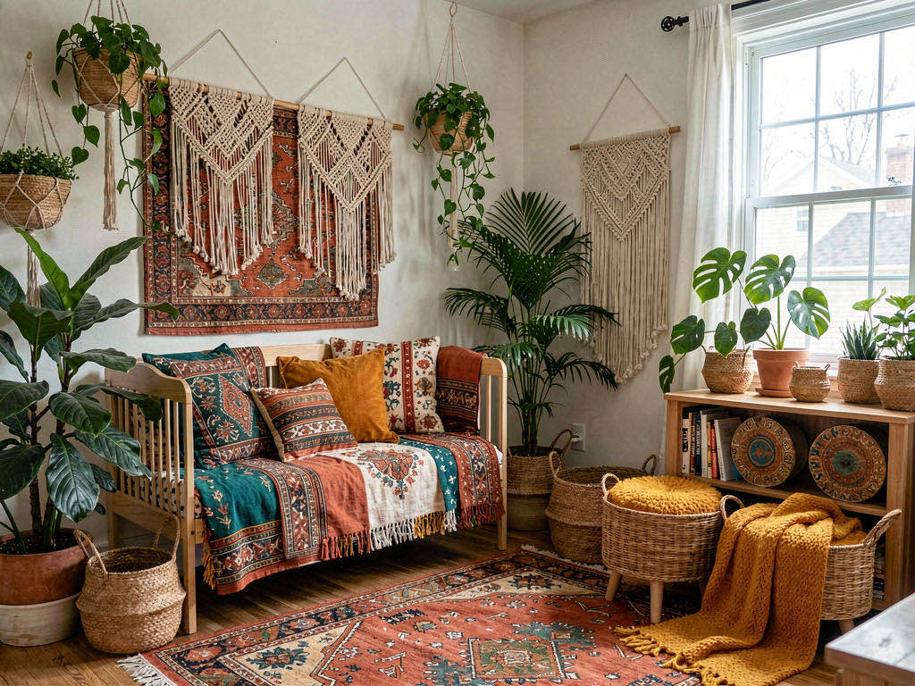 Boho nursery — room view