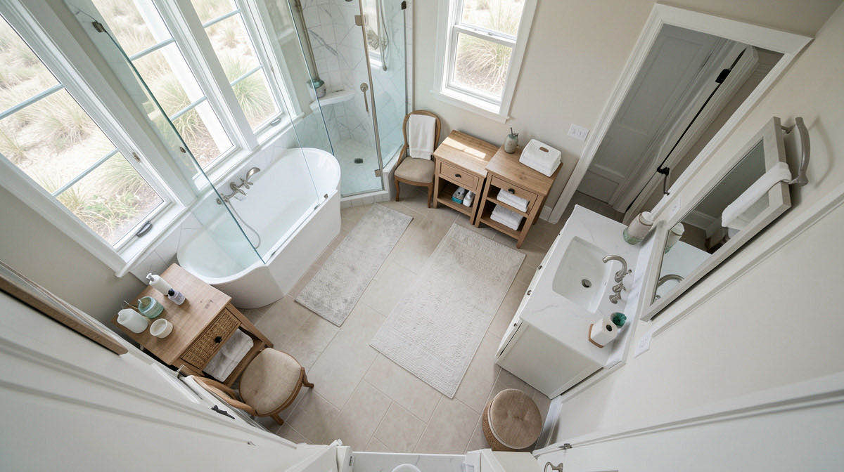 Coastal bathroom — overhead