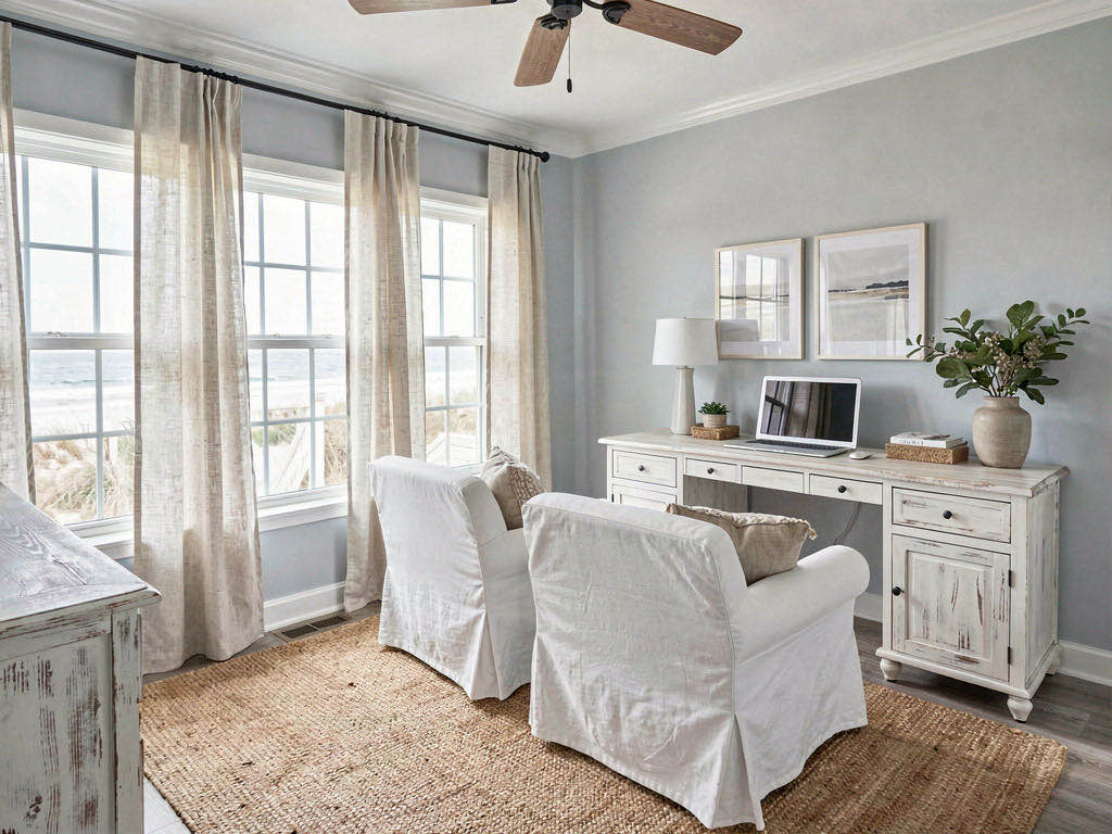 Coastal home office — room view