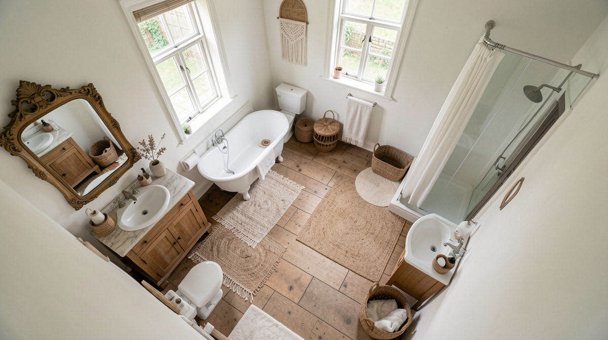 Cottagecore bathroom — overhead