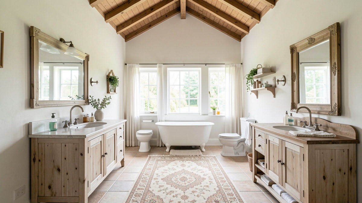 Cottagecore bathroom — wide
