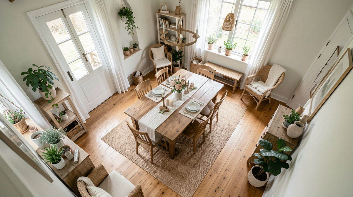 Cottagecore dining room — overhead