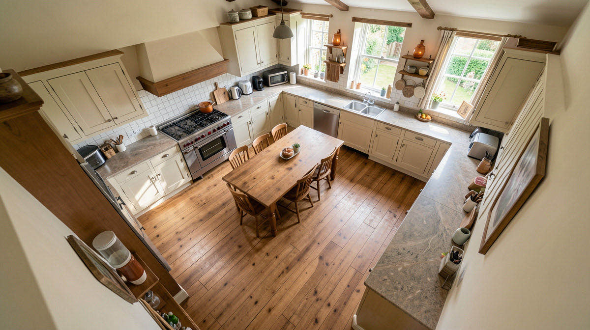 Country House kitchen — overhead