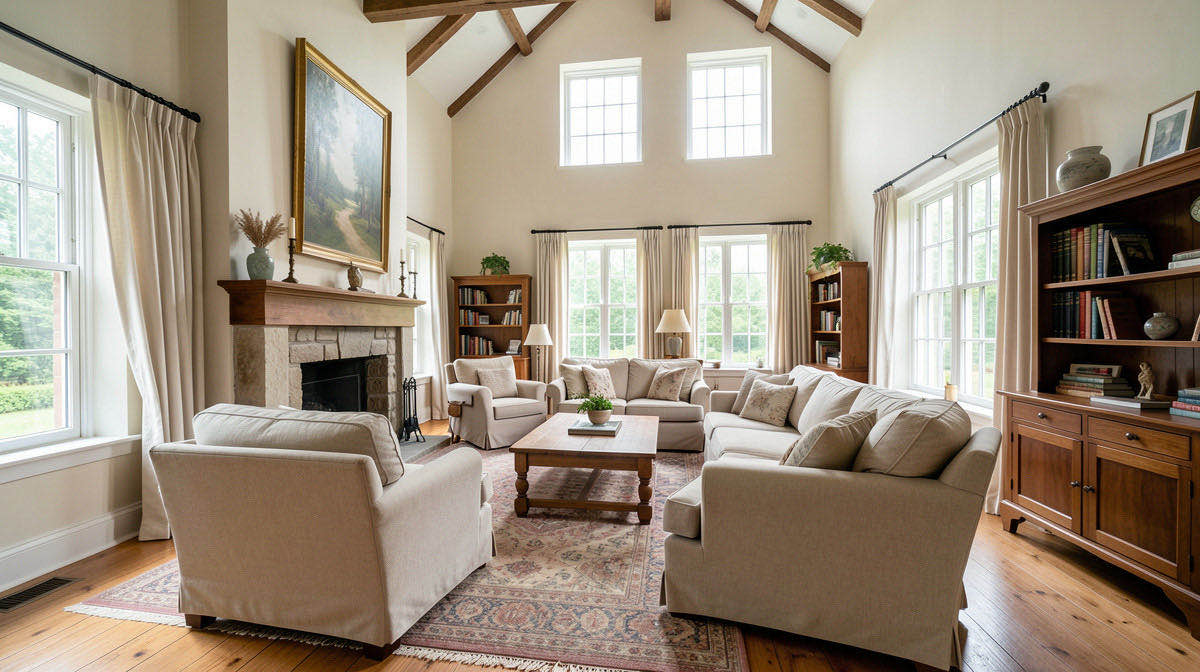 Country House living room — wide
