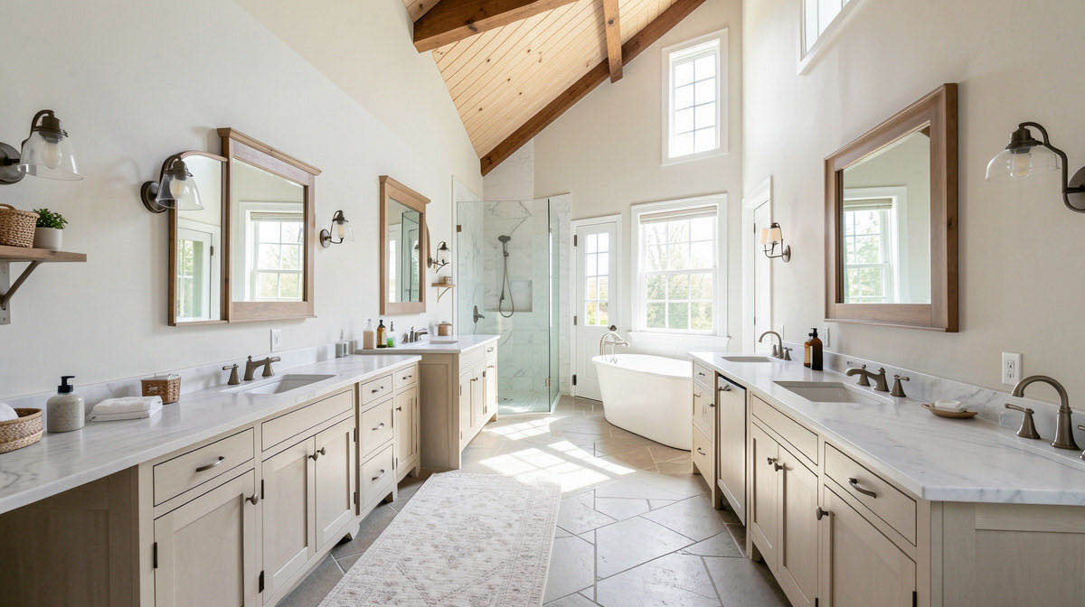 Farmhouse bathroom — wide