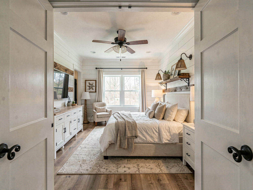 Farmhouse bedroom — wide