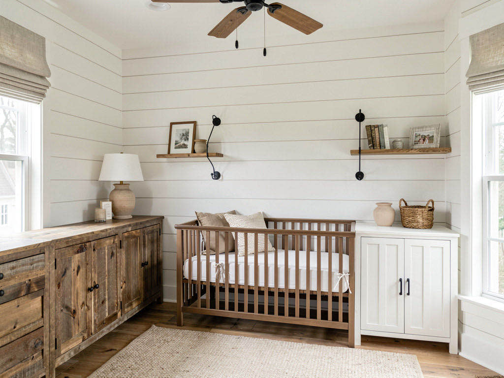 Farmhouse nursery — room view
