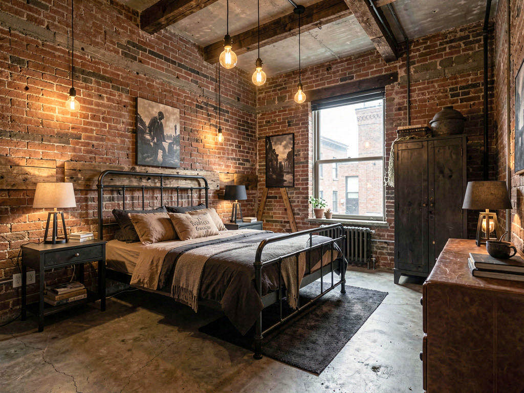 Industrial bedroom — room view
