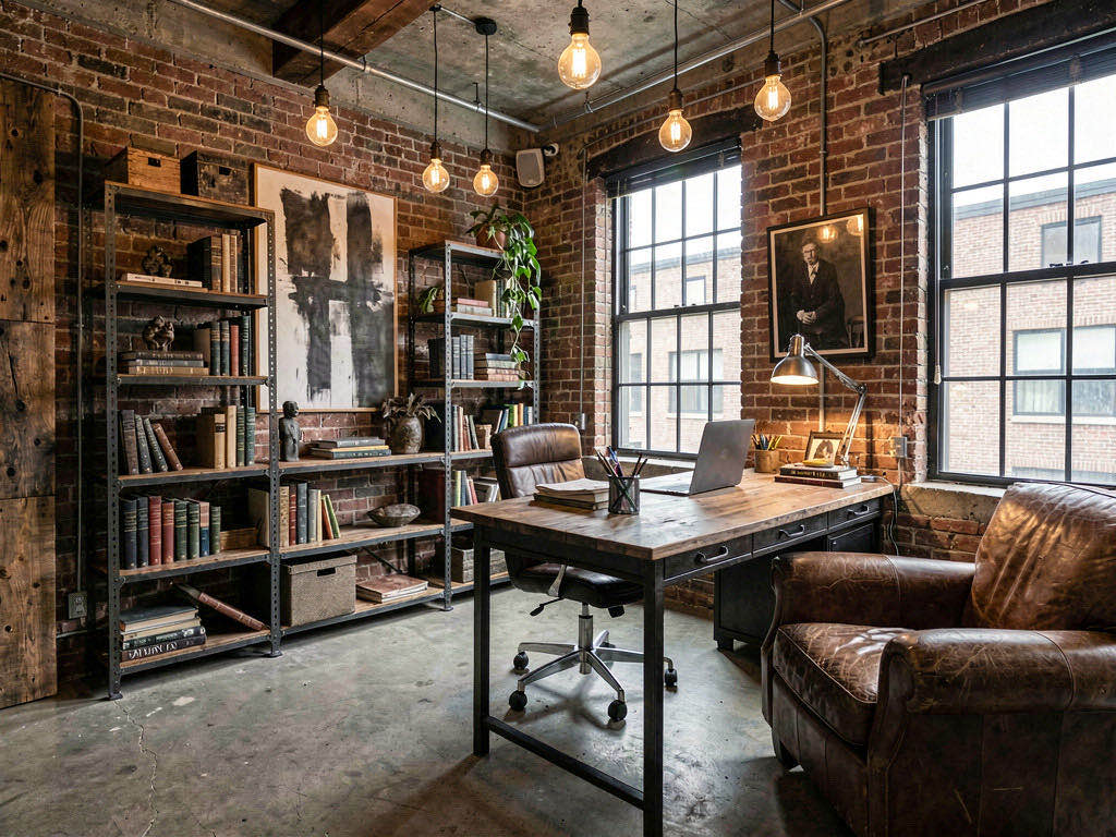 Industrial home office — room view