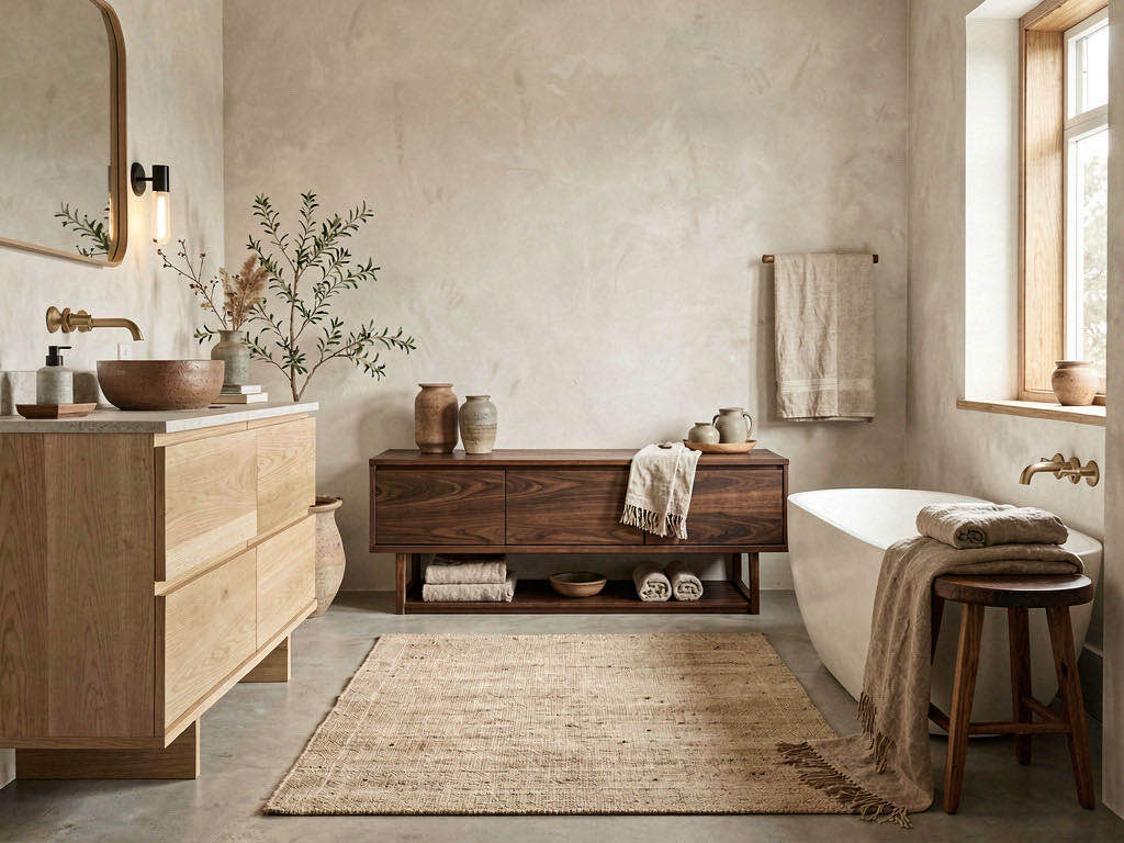 Japandi bathroom — room view