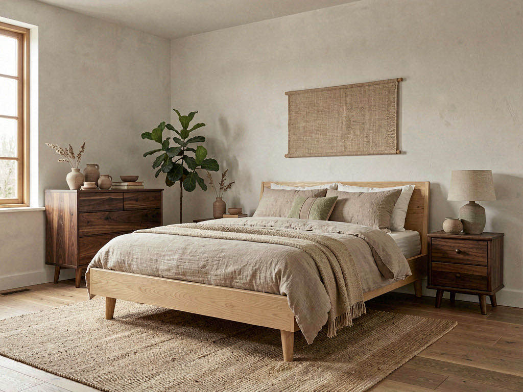 Japandi bedroom — room view