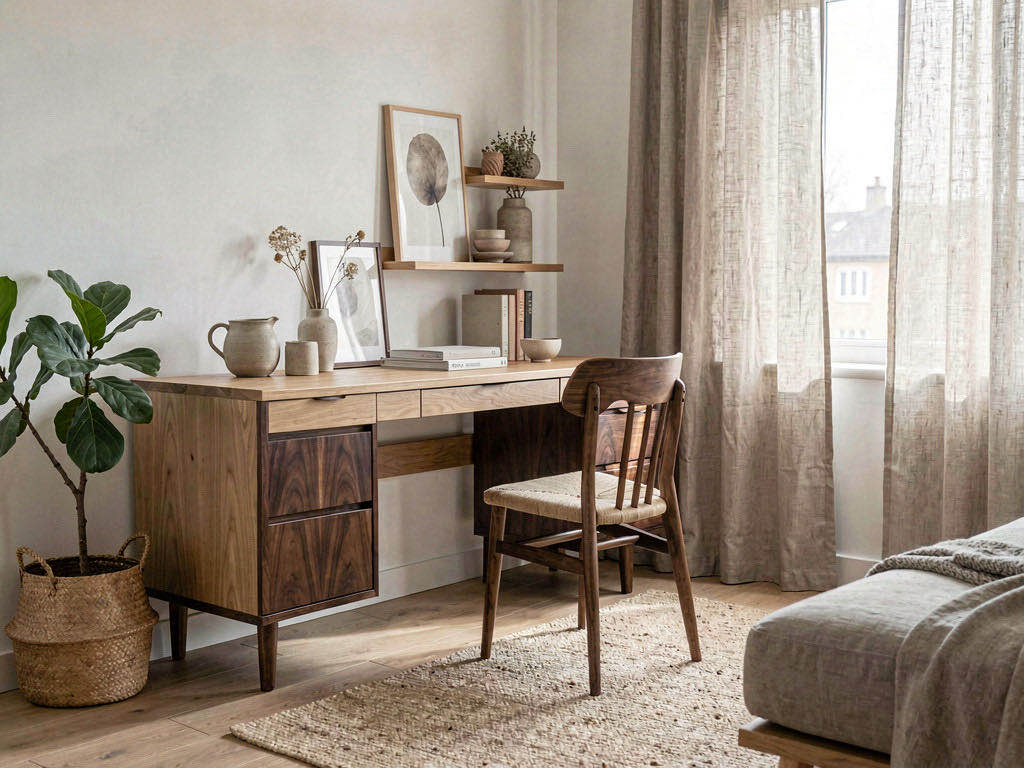 Japandi home office — room view