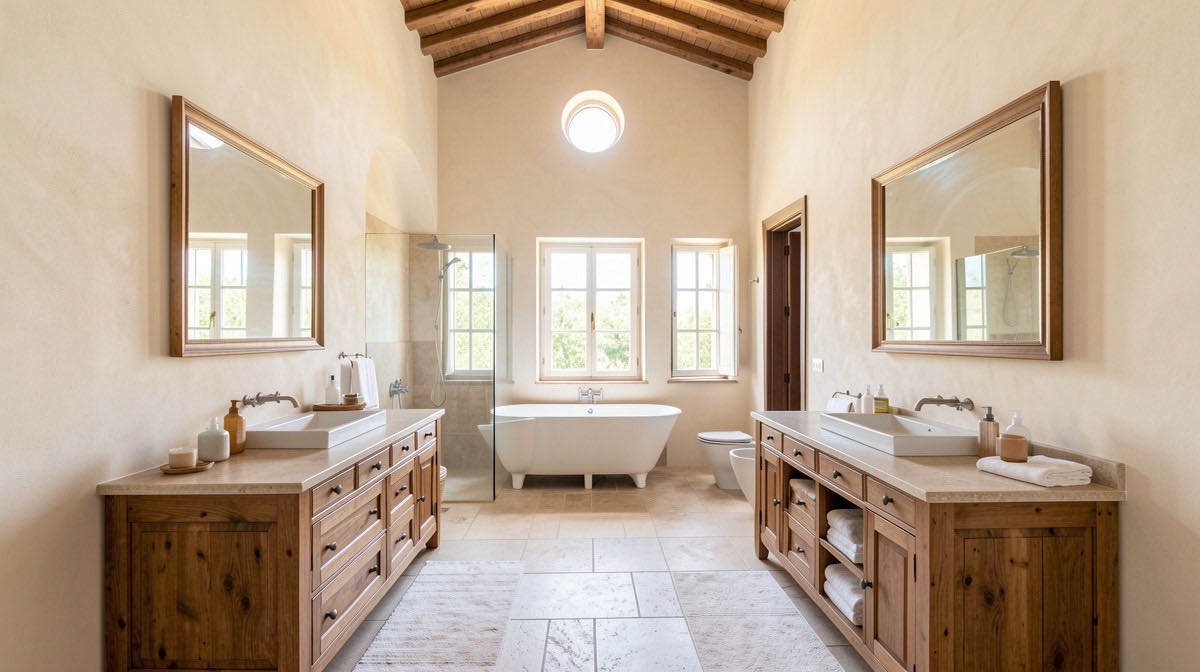 Mediterranean bathroom — wide