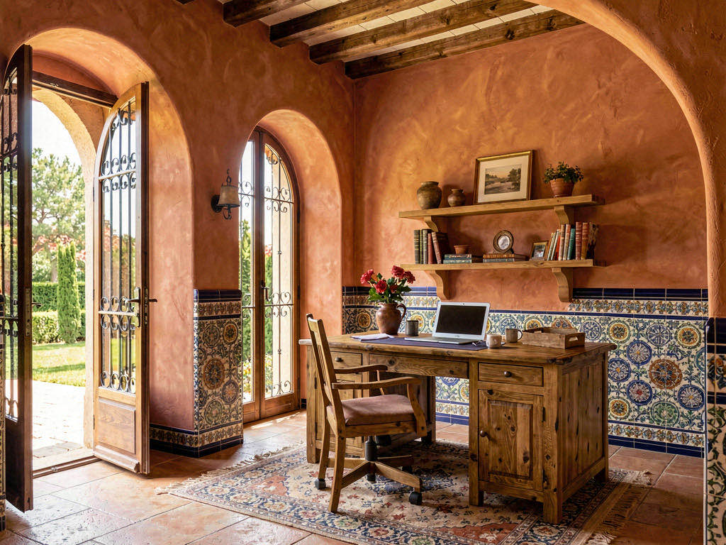 Mediterranean home office — room view