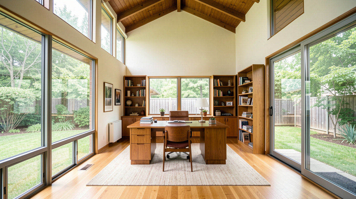 Mid-Century home office — wide