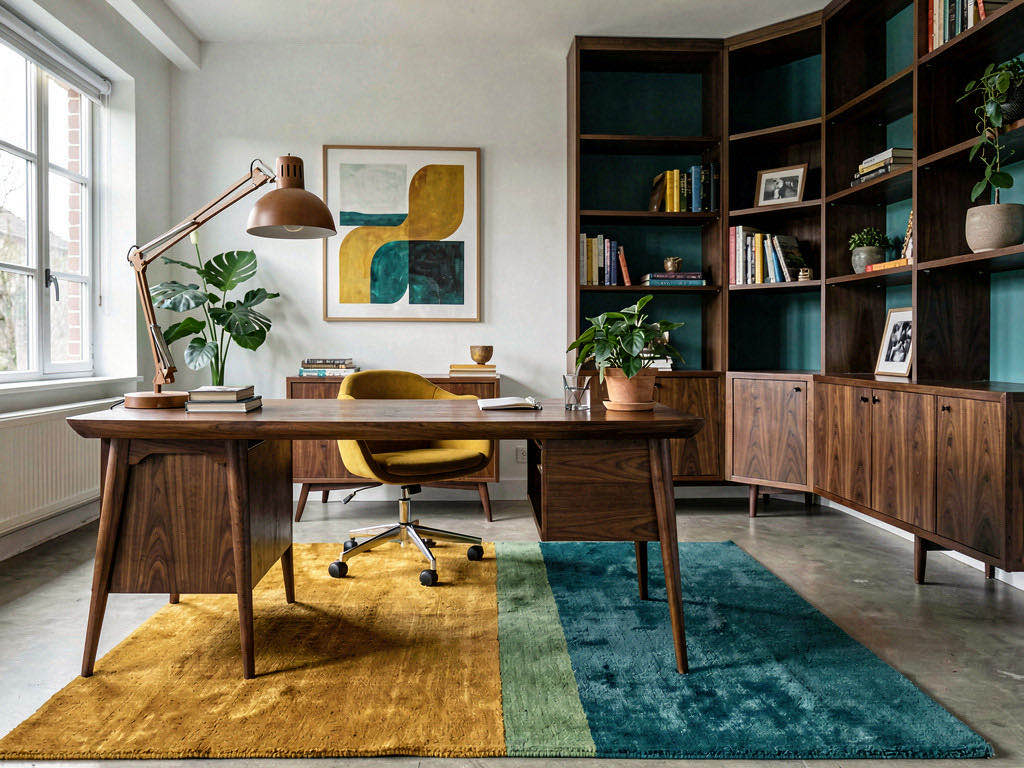 Mid-Century home office — room view