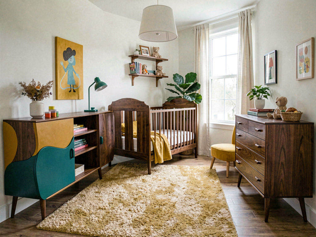 Mid-Century nursery — room view