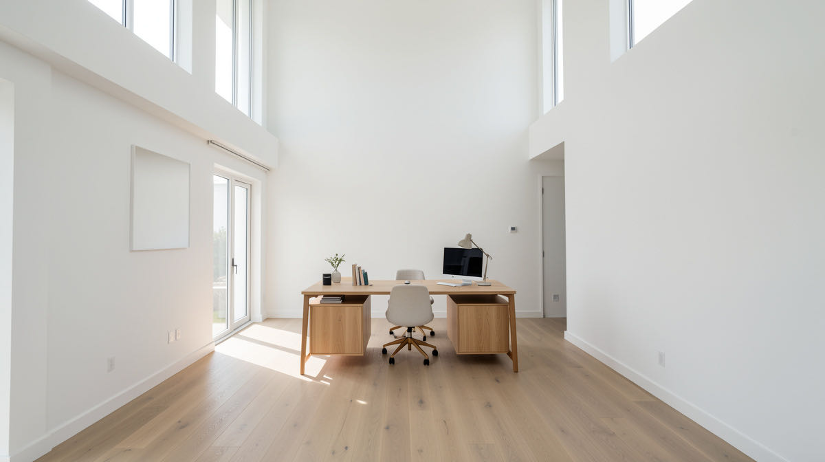 Minimalist home office — wide