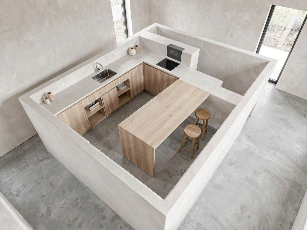 Minimalist kitchen — overhead