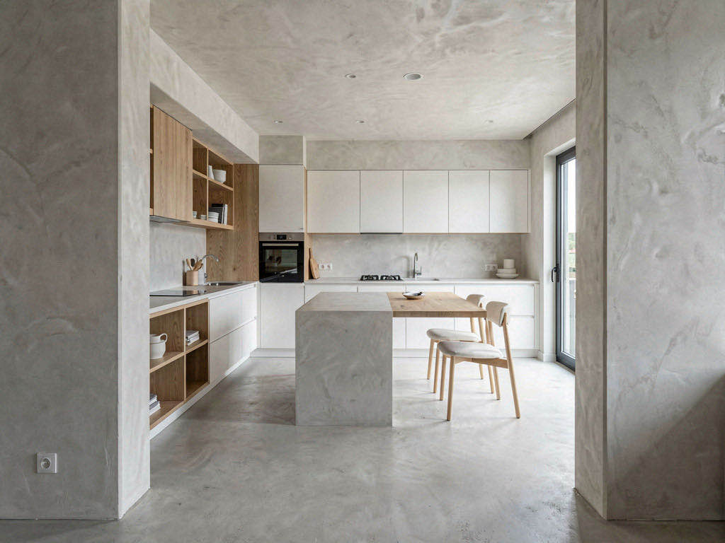 Minimalist kitchen — wide