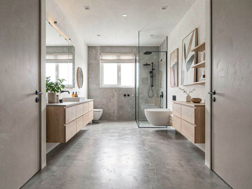 Modern bathroom — wide
