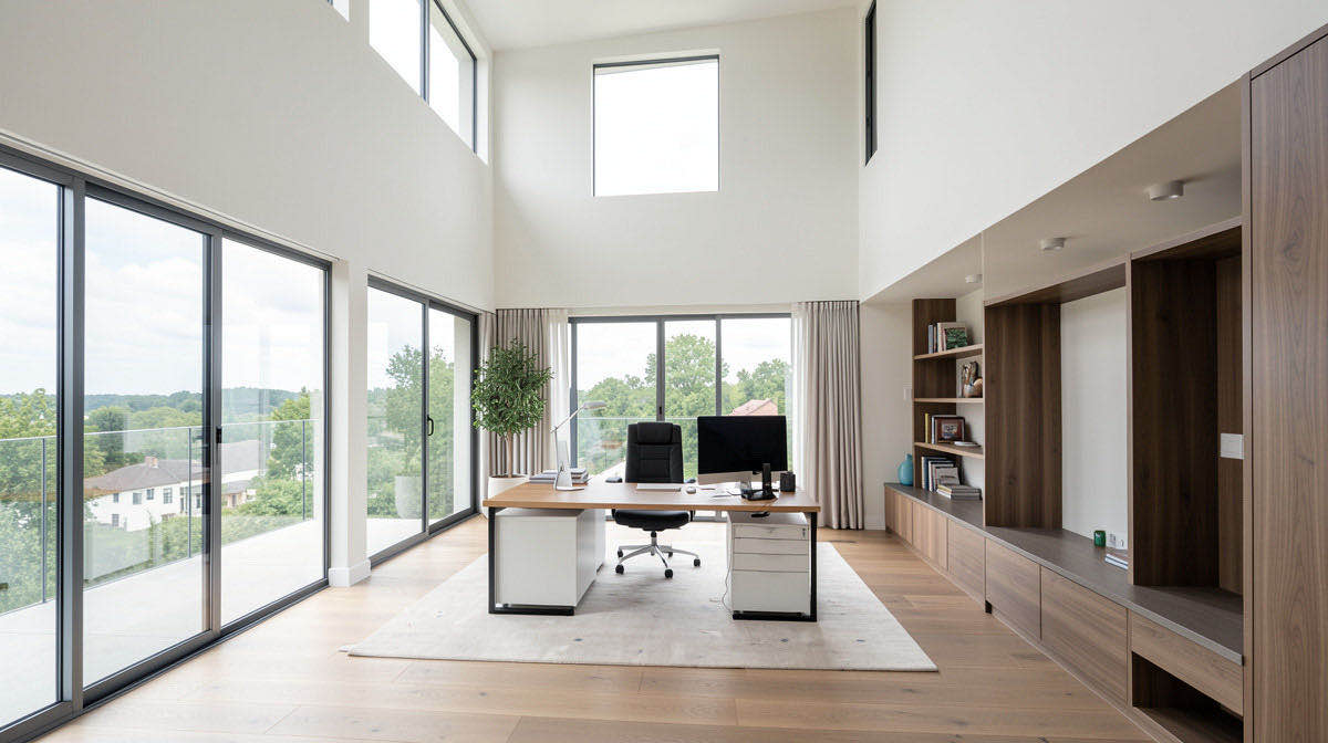 Modern home office — wide