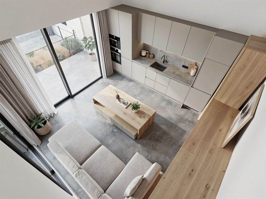 Modern kitchen — overhead