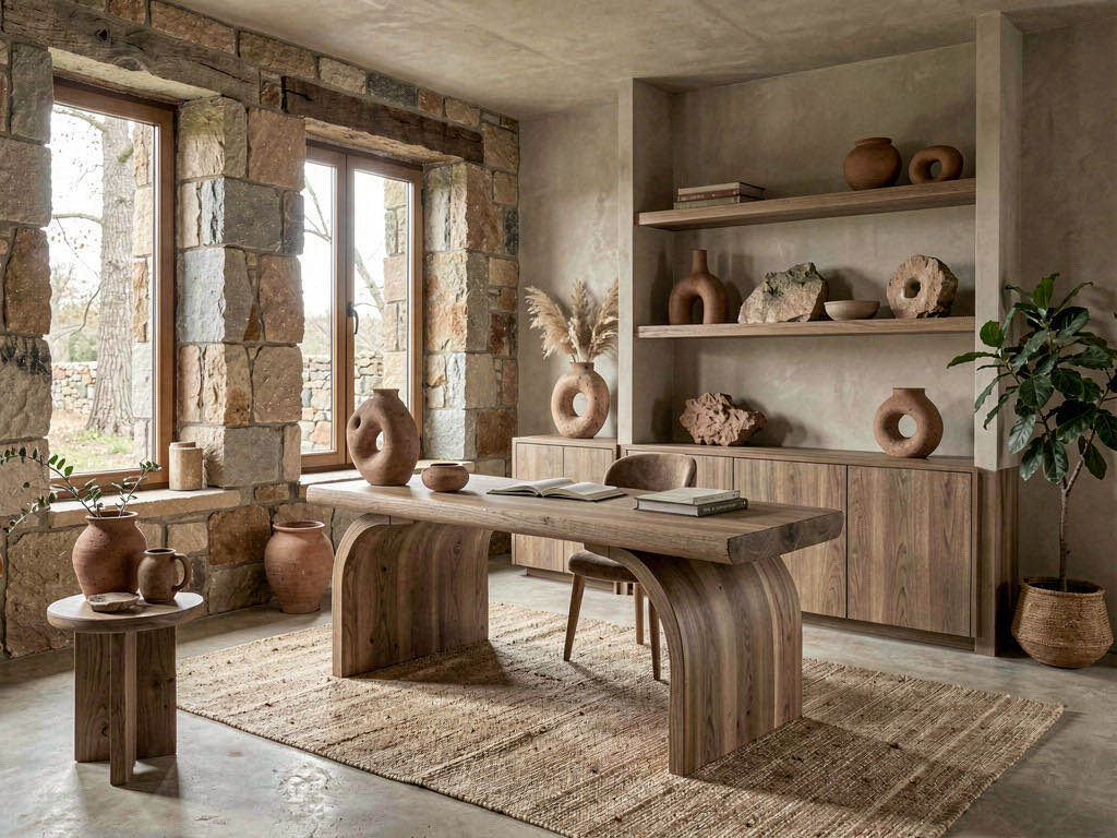Organic Modern home office — room view