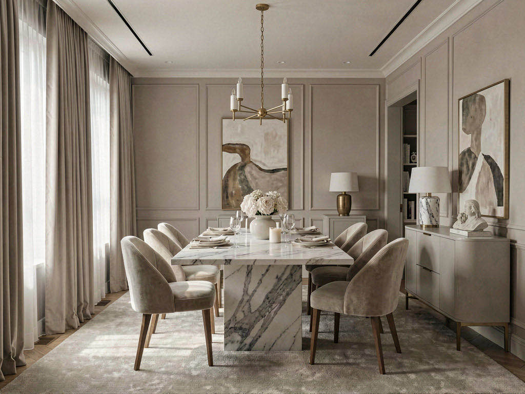 Quiet Luxury dining room — room view