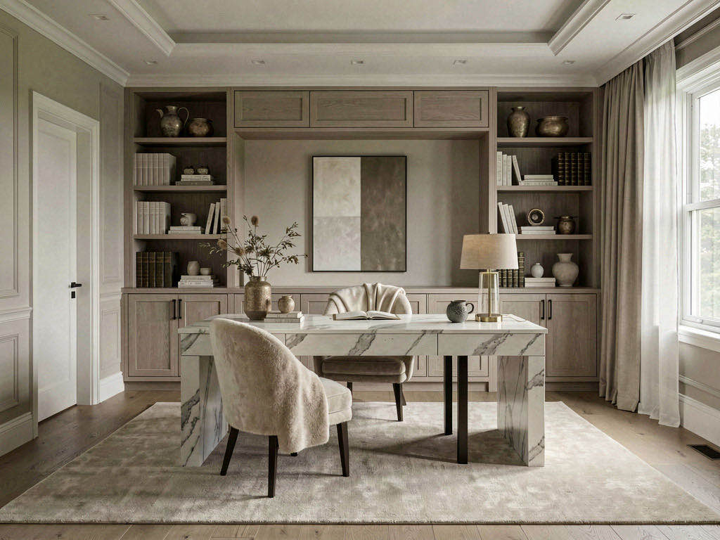 Quiet Luxury home office — room view