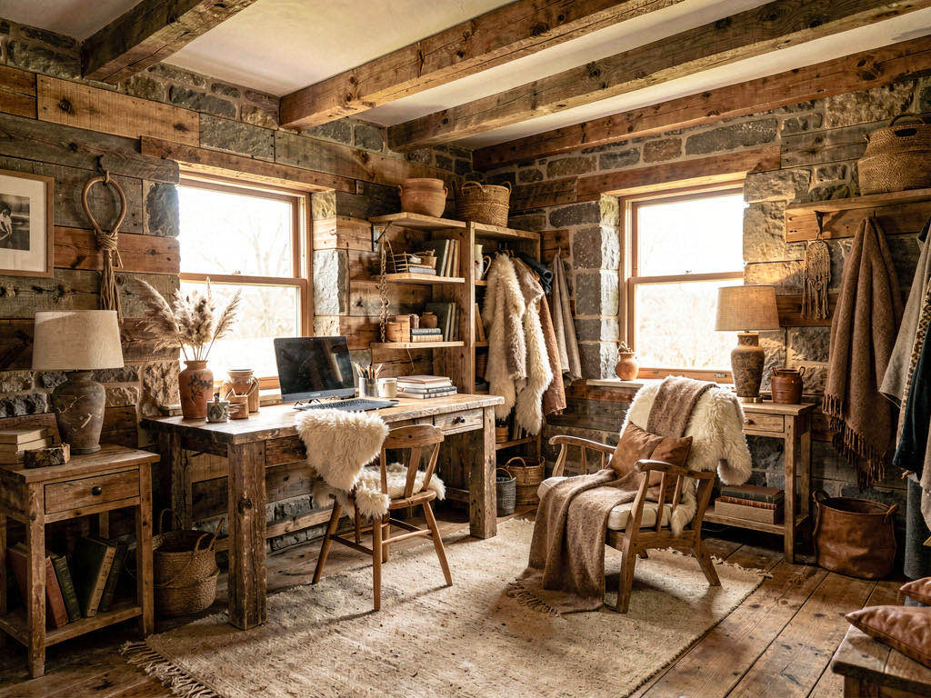 Rustic home office — room view