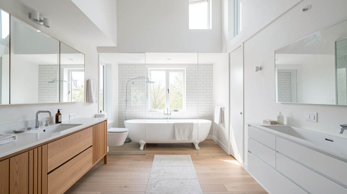 Scandinavian bathroom — wide