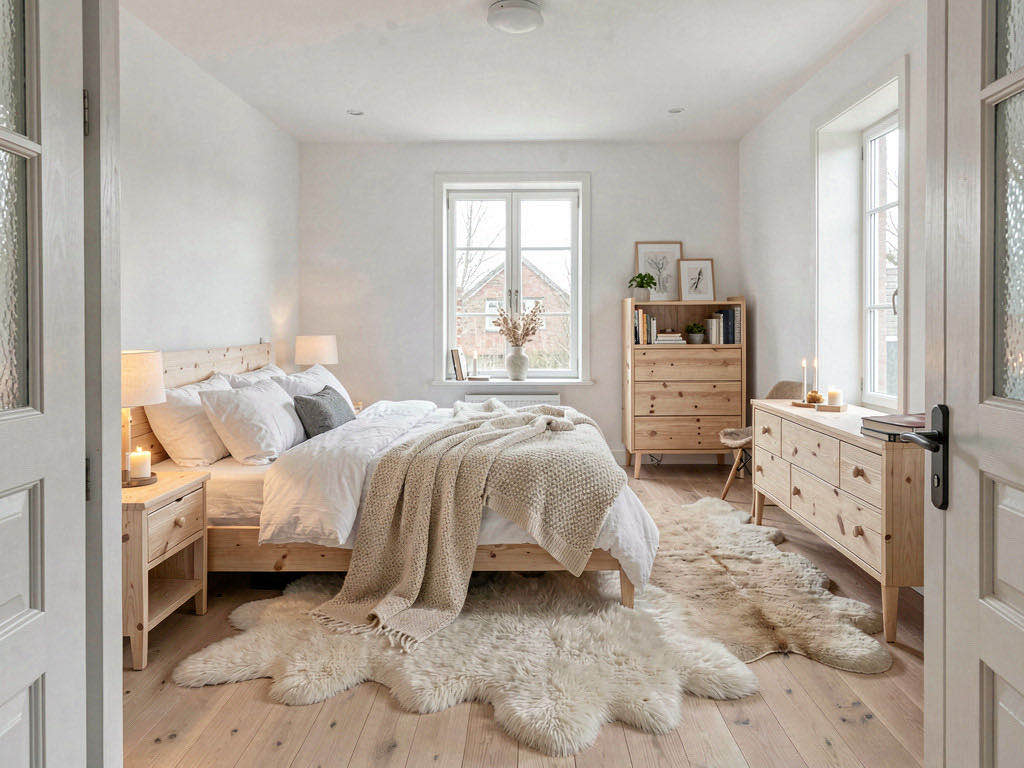 Scandinavian bedroom — wide