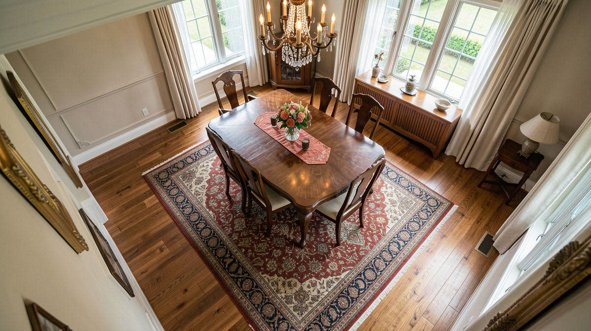 Traditional dining room — overhead