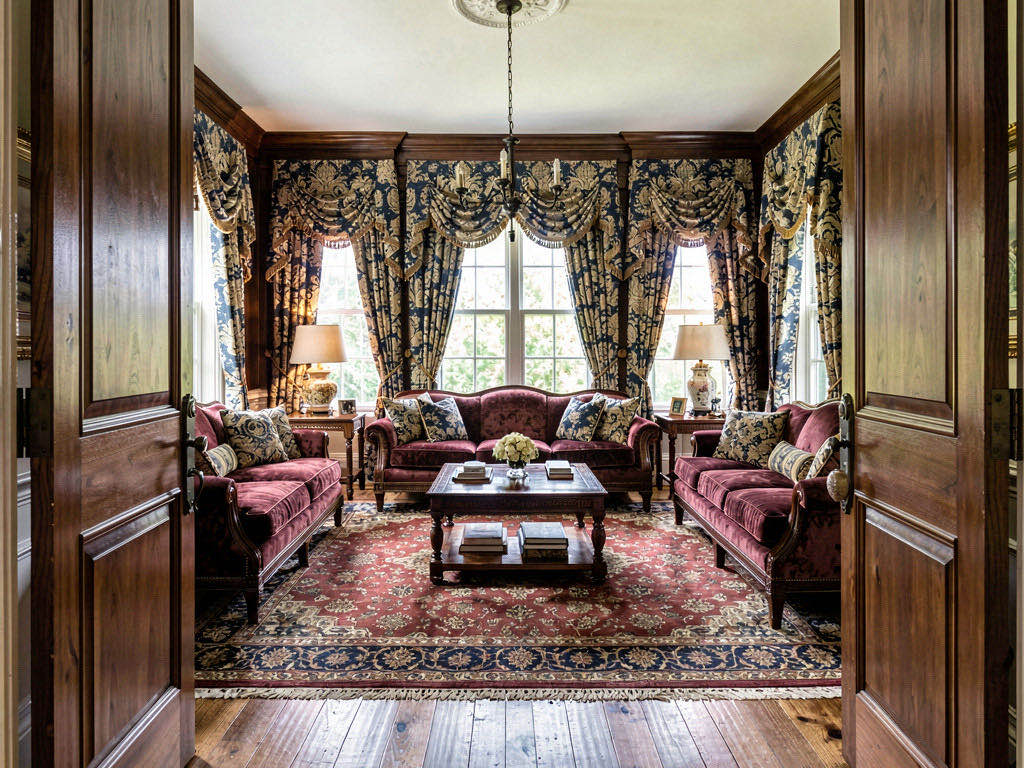 Traditional living room — wide