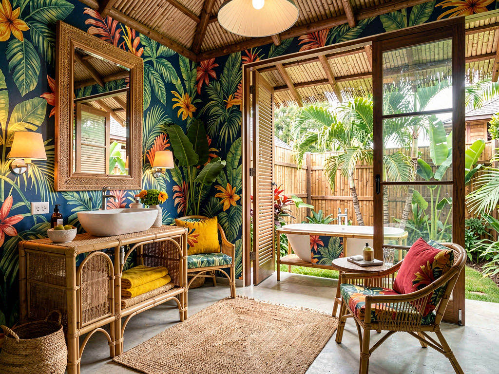 Tropical bathroom — room view