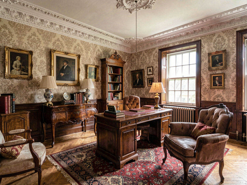 Victorian home office — room view
