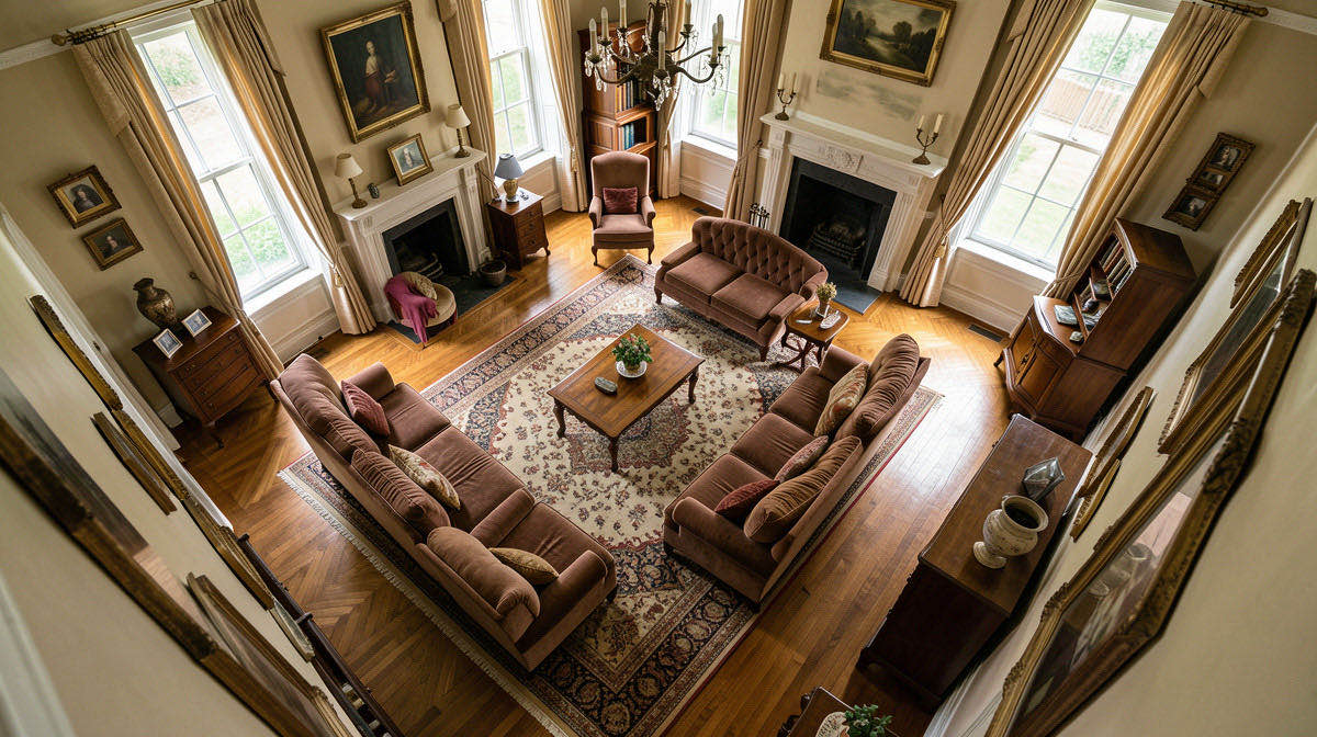 Victorian living room — overhead
