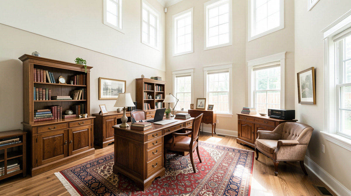 Vintage home office — wide