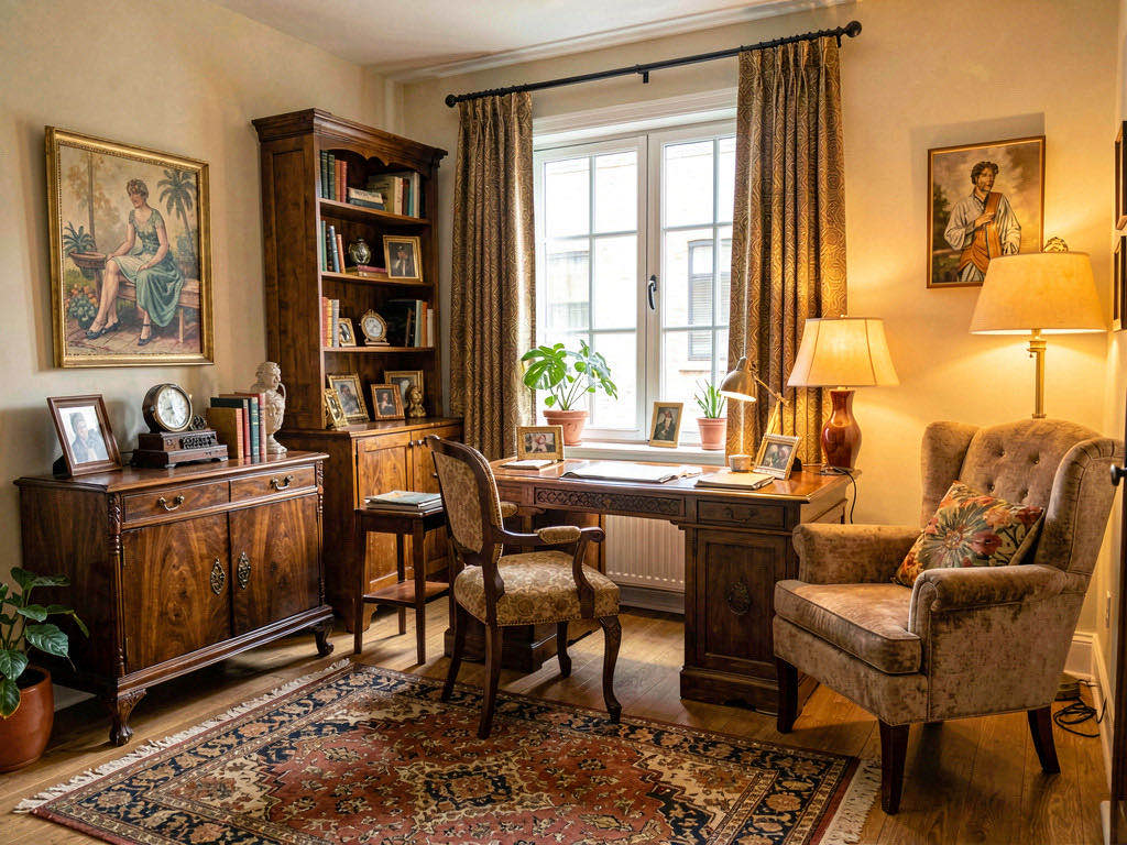 Vintage home office — room view