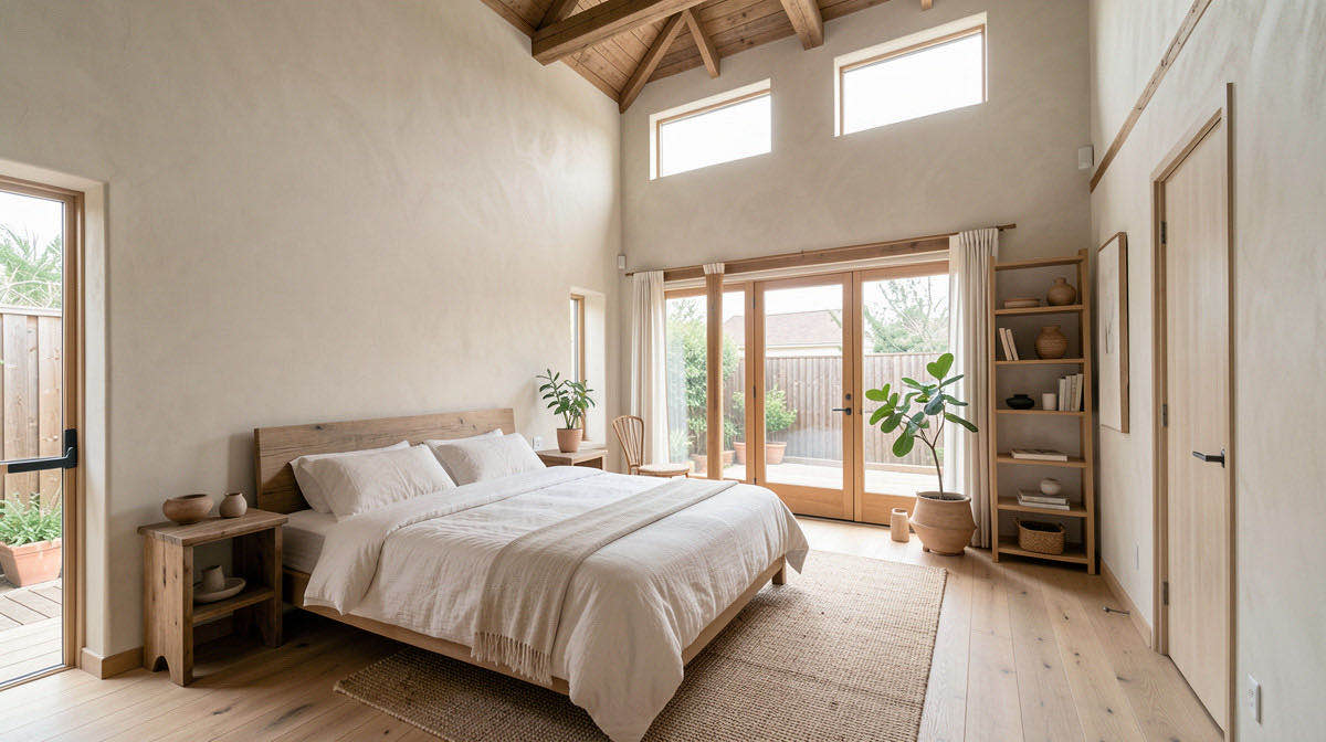 Wabi-Sabi bedroom — wide
