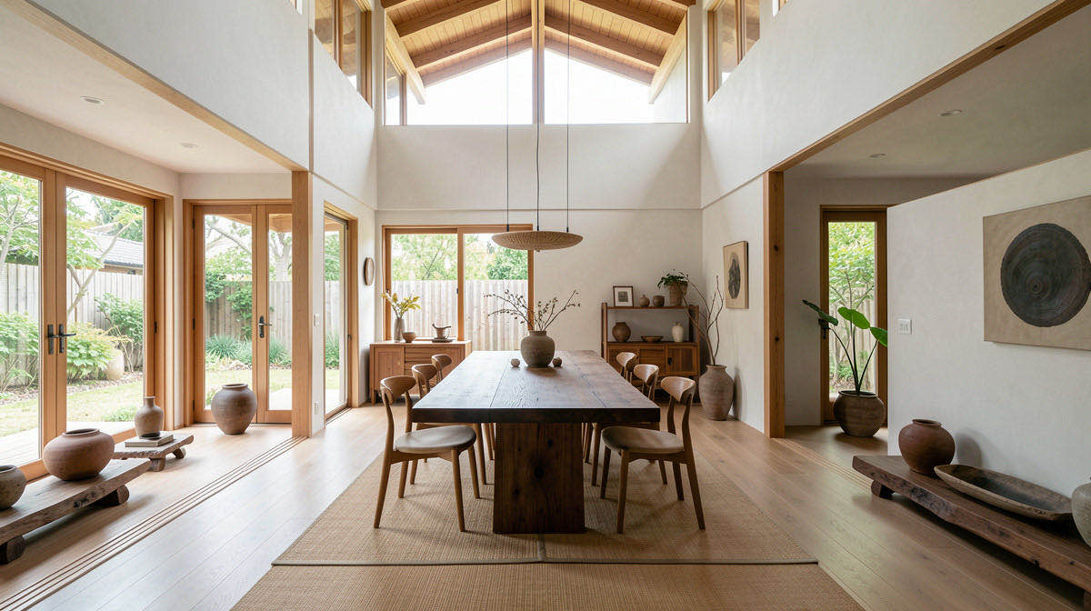 Wabi-Sabi dining room — wide