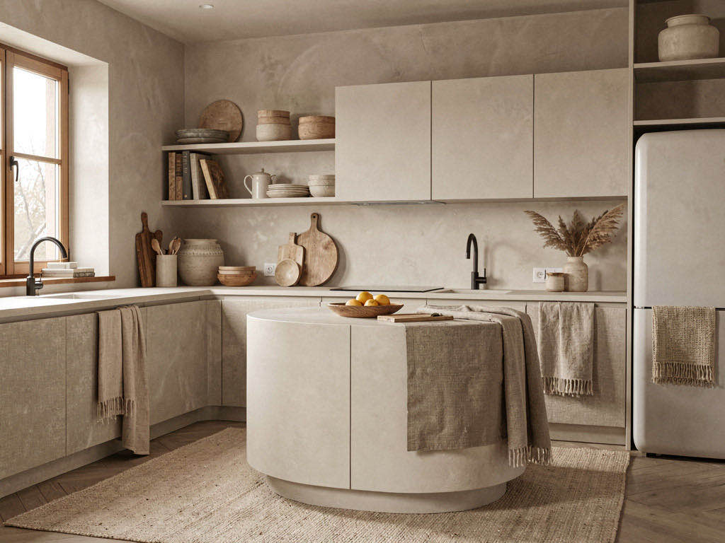 Warm Minimalism kitchen — room view
