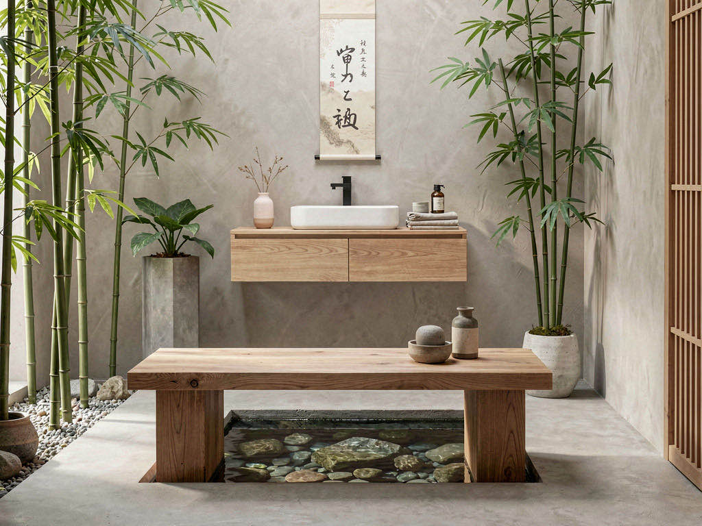 Zen bathroom — room view